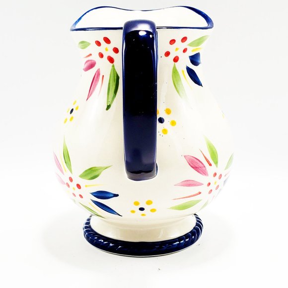Temptations by Tara Old World Blue 18 oz Pitcher Ceramic Micro & Oven Dishwasher - Picture 3 of 6